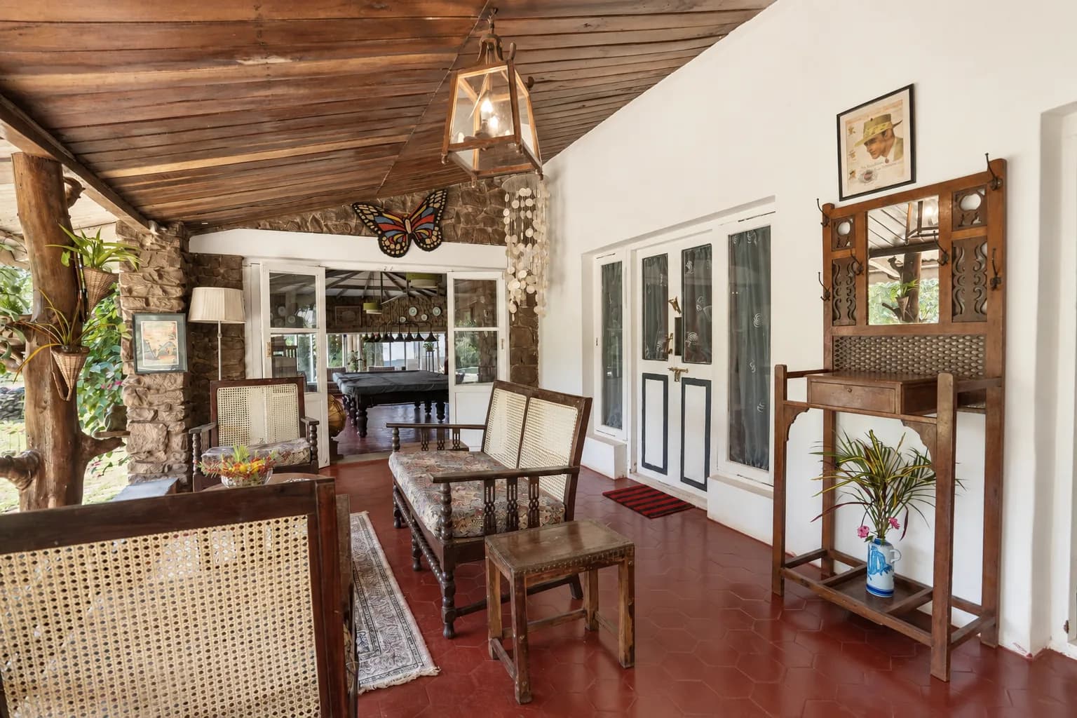 The sitting room opening onto the veranda